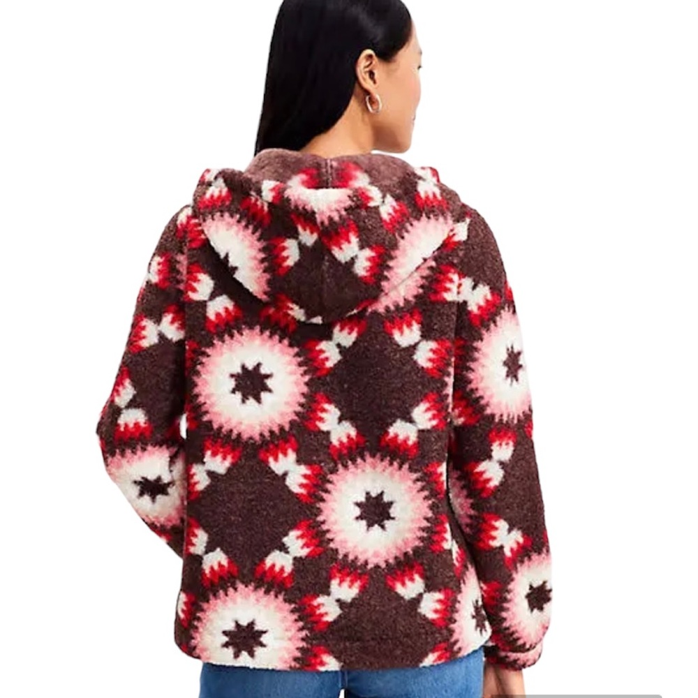 ❗️NWT❗️LOFT Sunburst Sherpa Hoodie - Picture 2 of 9